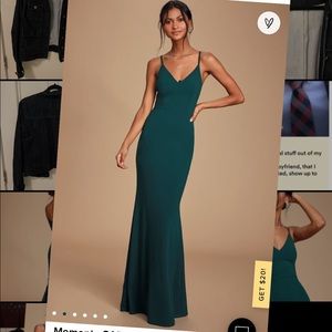 Moments Of Bliss Forest Green Backless Mermaid Maxi Dress